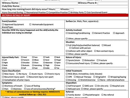 Injury Report Form